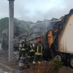 Gioia del Colle, camion in fiamme in una stazione di rifornimento