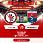 Calcio, Foggia-Taranto in diretta su Antenna Sud