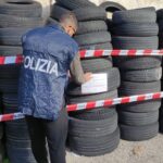 Pulsano: Sequestrati 600 pneumatici accatasti illegalmente in un’officina, denunciato titolare